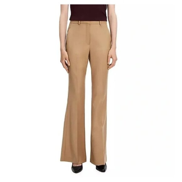 NWT Demitria Wool High Waisted Flare Pants in Camel Size 14 - Picture 1 of 8